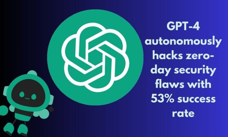 GPT-4 autonomously hacks zero-day security flaws with 53% success rate